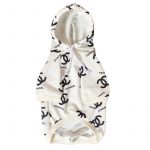 luxury chanel dog hoodie white
