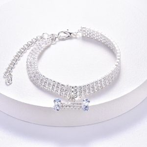 yorkie collar with diamond zircon