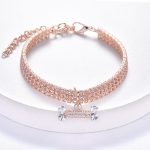 yorkie collar with diamond zircon