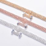 yorkie collar with diamond zircon