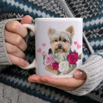 Yorkie Flowers Mug - Image 3