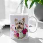 Yorkie Flowers Mug - Image 2