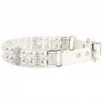 Pearl & Leather Yorkie Collar - Image 4