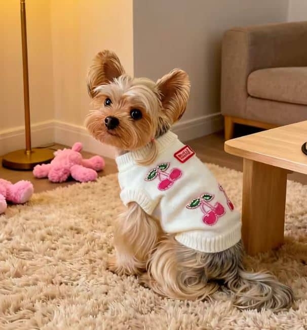 cherry lady yorkie sweater 1