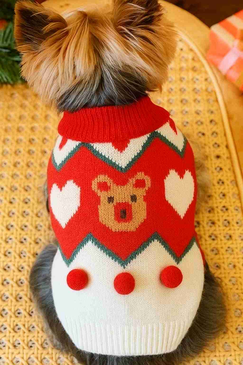 yorkie_pompom_sweater_100kb Yorkie Pom-Pom Sweater - Image 1