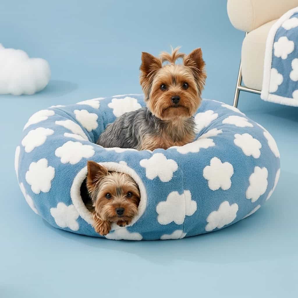 yorkie cave bed tunnel dog bed