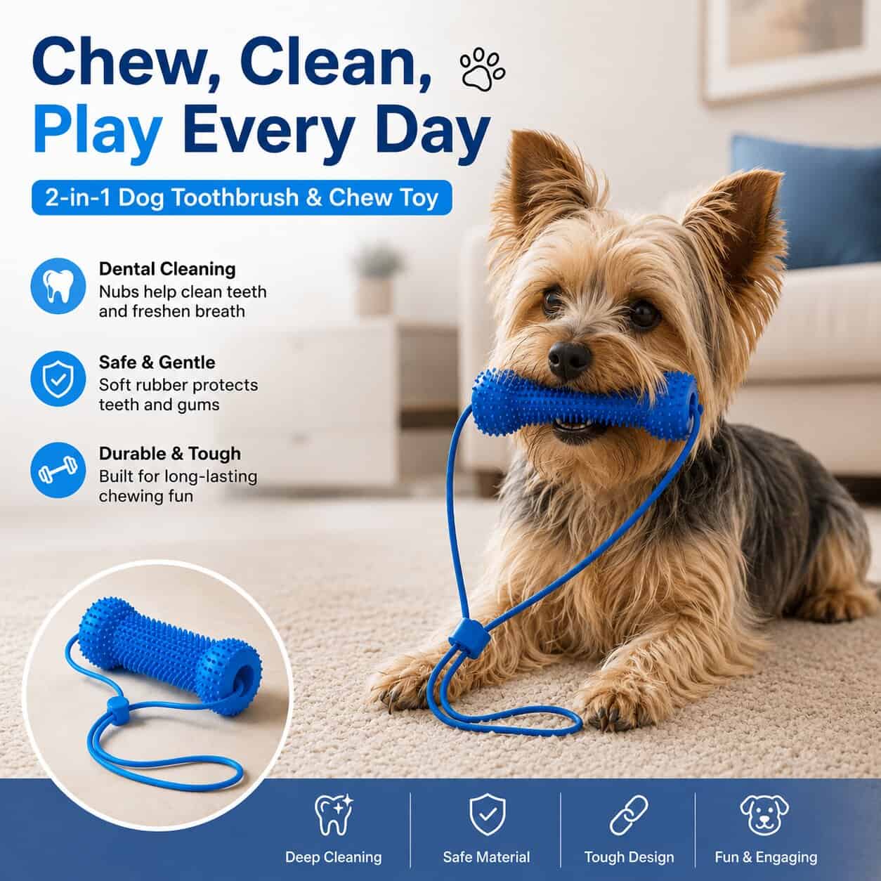 94145a7b-3785-483c-9156-7604338147da Clean Teeth Chew Toy for Dogs - Image 1