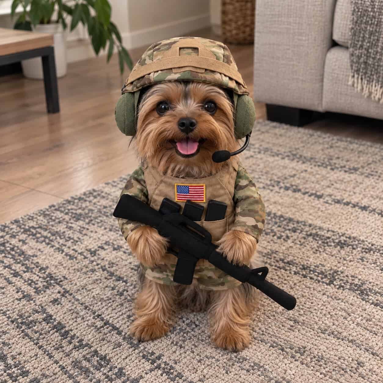 1a63f15e-1ebb-4cff-822a-cec2436ced6f Yorkie Soldier Costume - Image 1