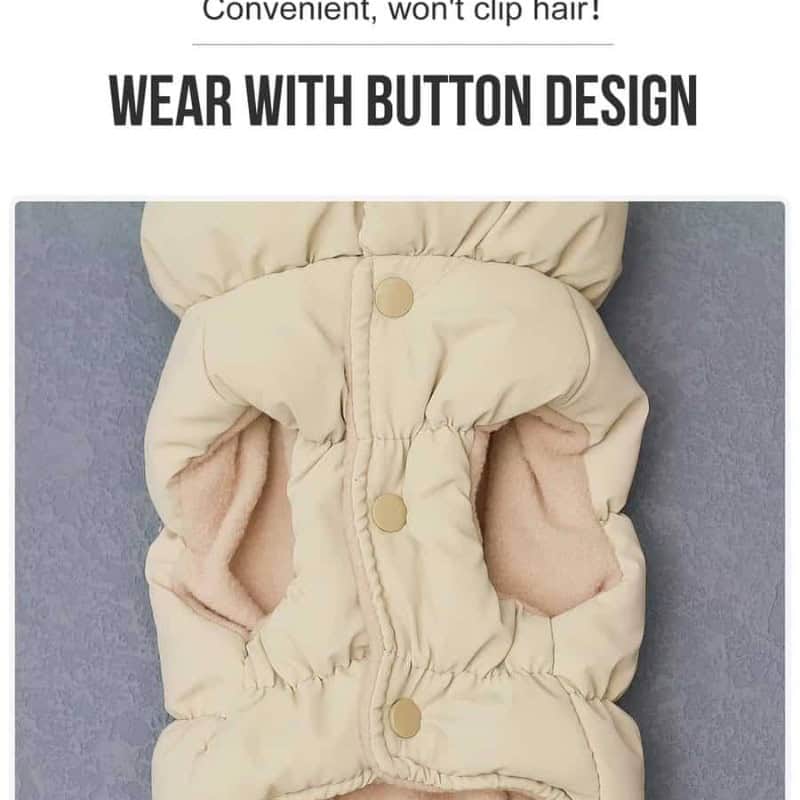 Winter puffer jacket - snap-button closure and lining detail