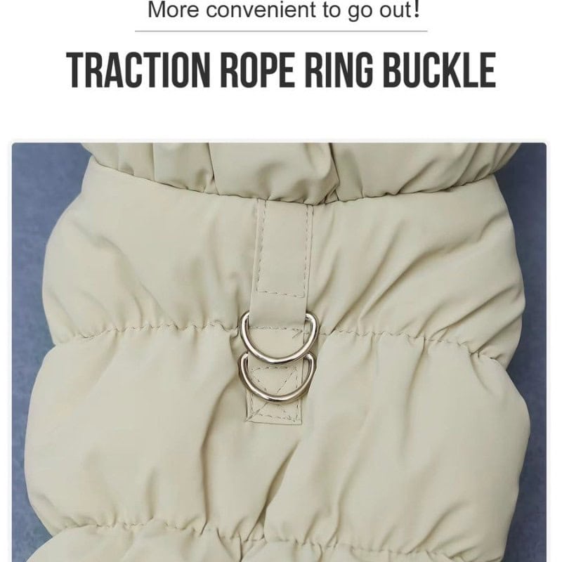 Winter puffer jacket - D-ring leash attachment detail
