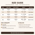 Yorkie winter snowsuit size chart XS to XL - chest girth, back length and weight